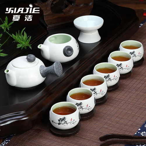 夏洁雪花釉功夫茶具套装 品味传统与简约的创意茶艺